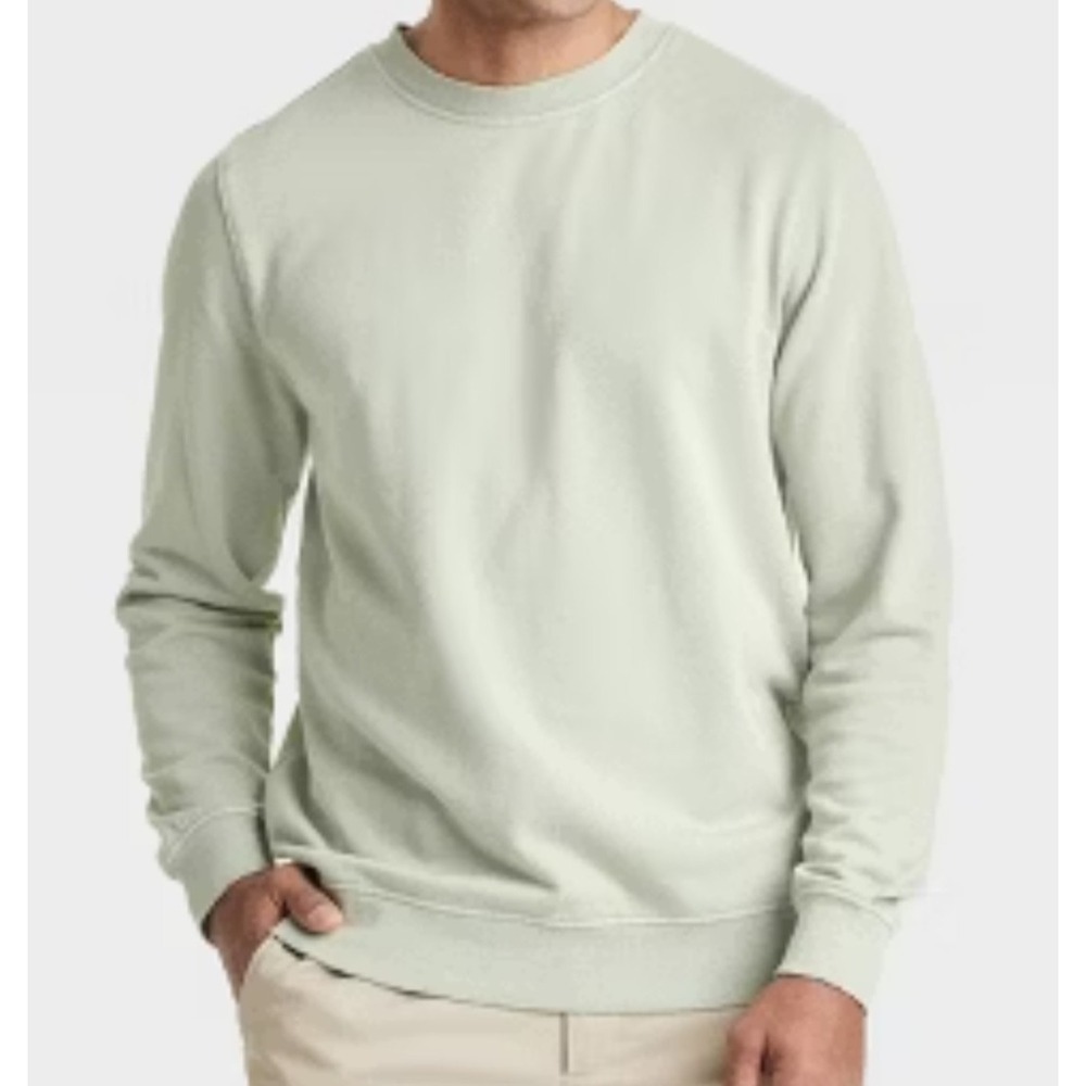 Goodfellow & Co French Terry Crewneck Pullover Mens Sweatshirt Size M Sage
